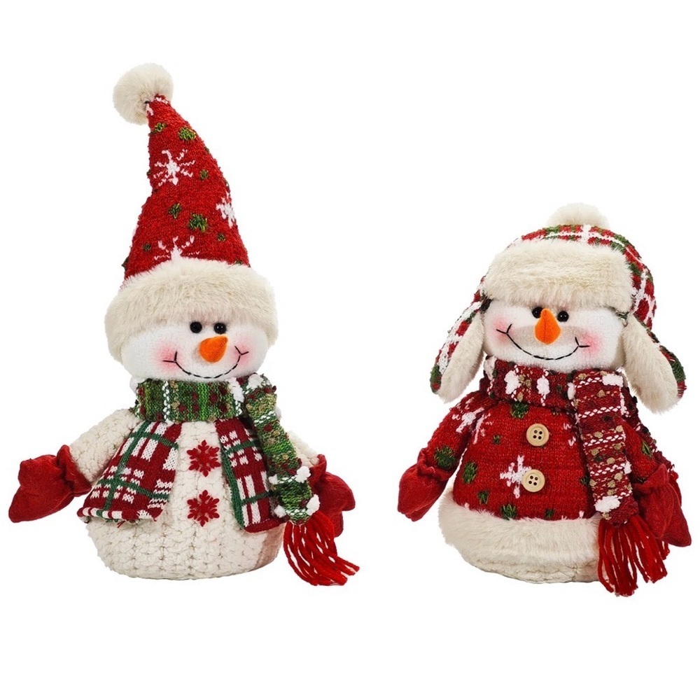 Festive Snowman Holiday Decor Set - Red and White - Picture 2 of 5